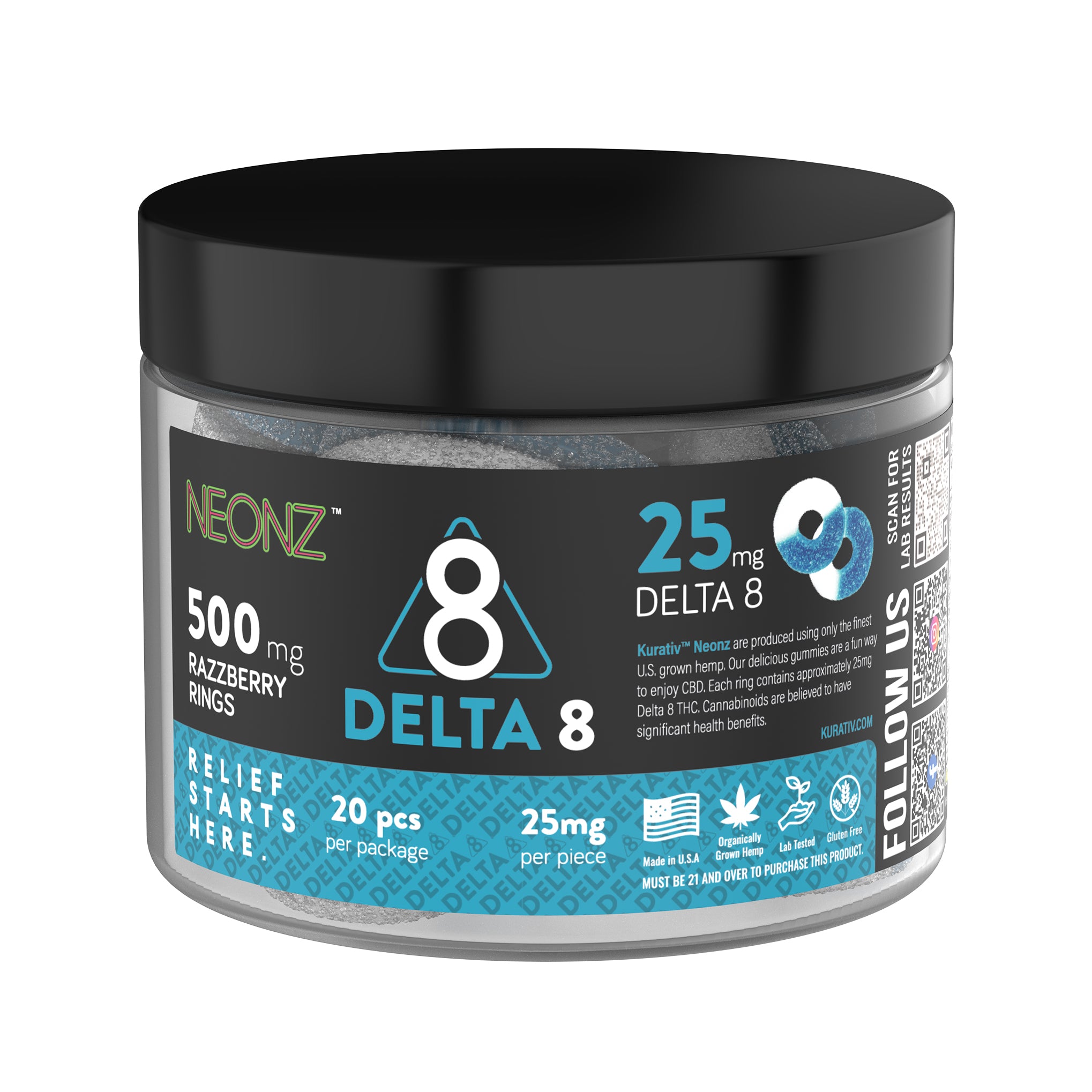 Delta 8 Gummies Multi-Flavor 500mg $39.99 - Kurativ Premium CBD
