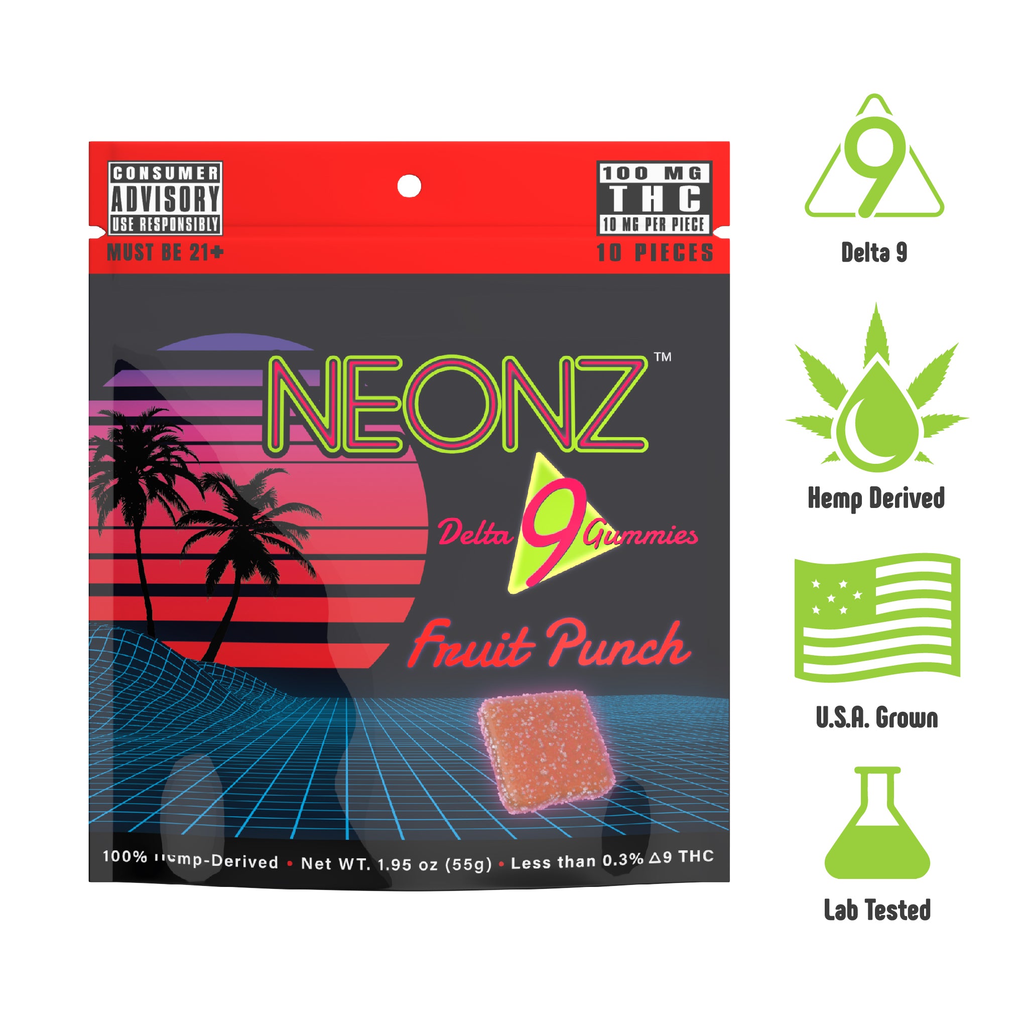 Delta 9 Gummies 100mg - Available in Multiple Flavors
