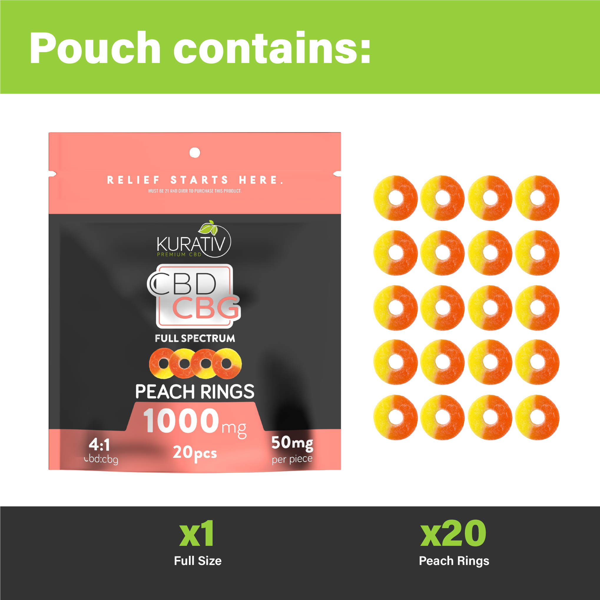 Full Spectrum CBG Gummies 1000mg - Available in Multiple Flavors