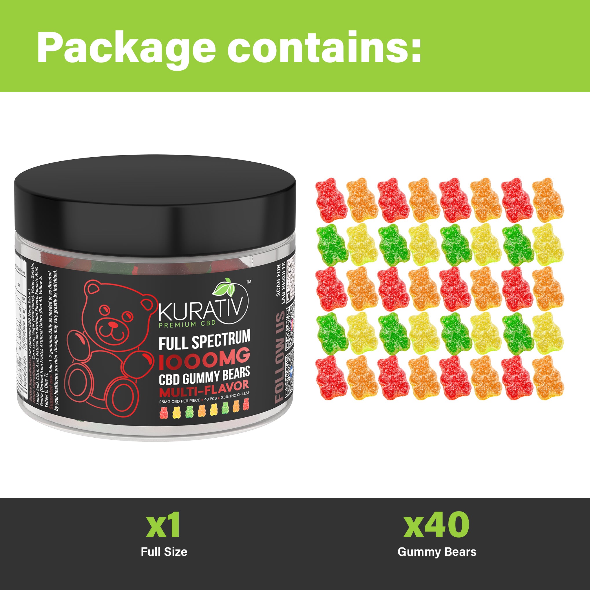 Full Spectrum CBD Gummy Bears 1000mg