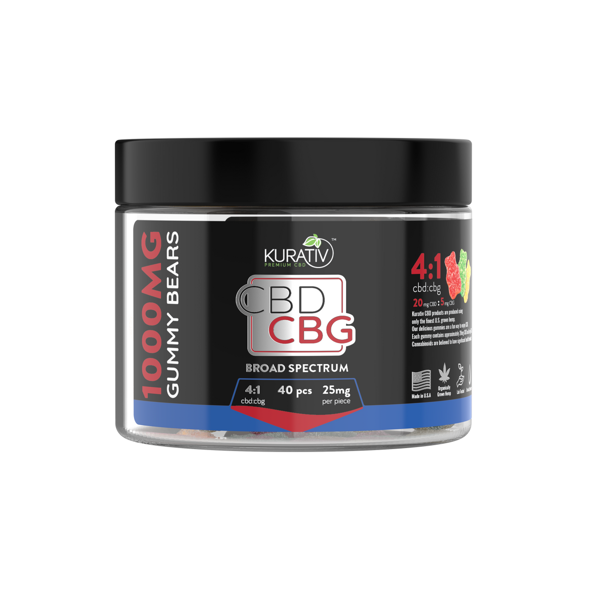 Broad Spectrum CBD + CBG Gummies 1000mg