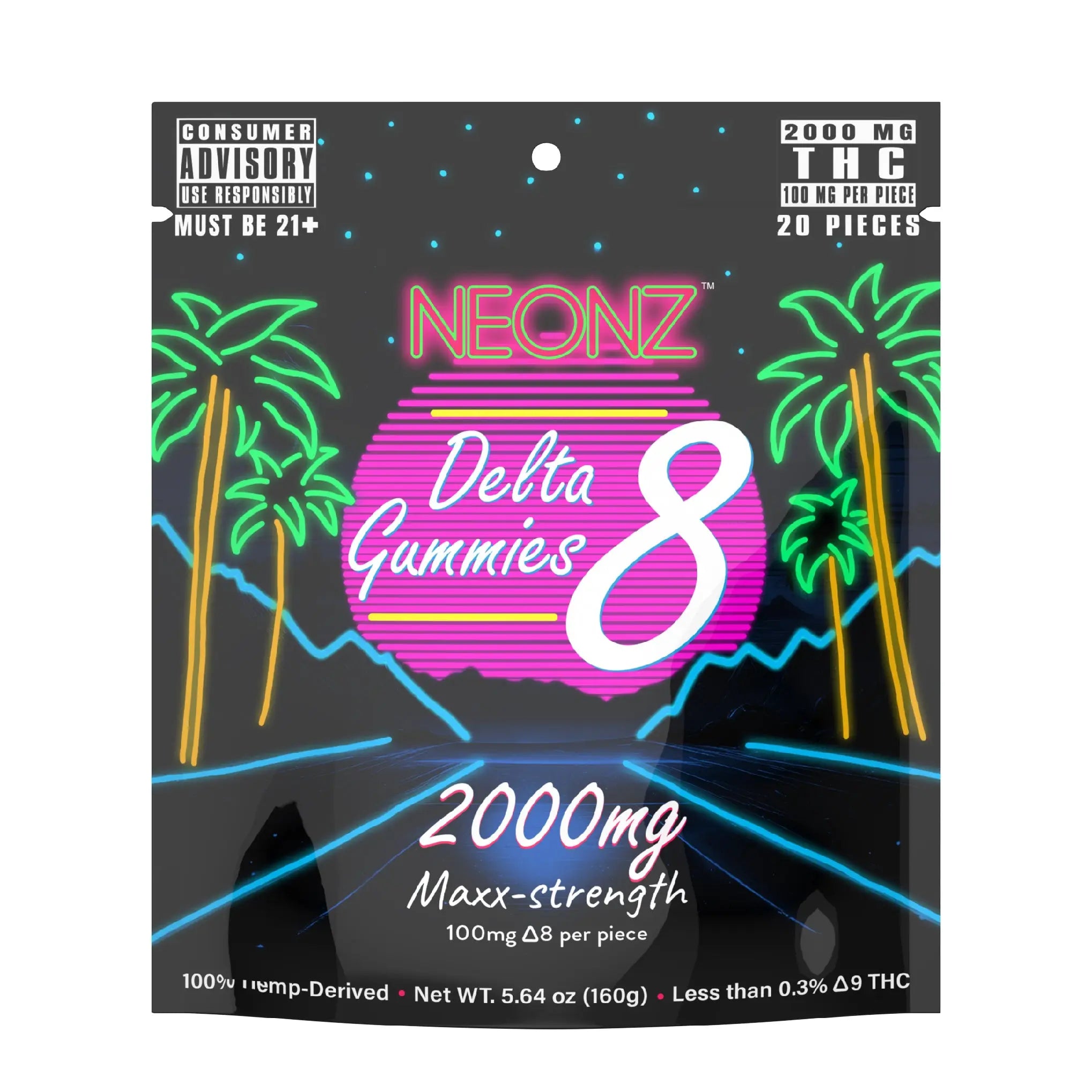 Delta 8 Gummies 2000mg – High Strength 100mg each Kurativ Premium CBD