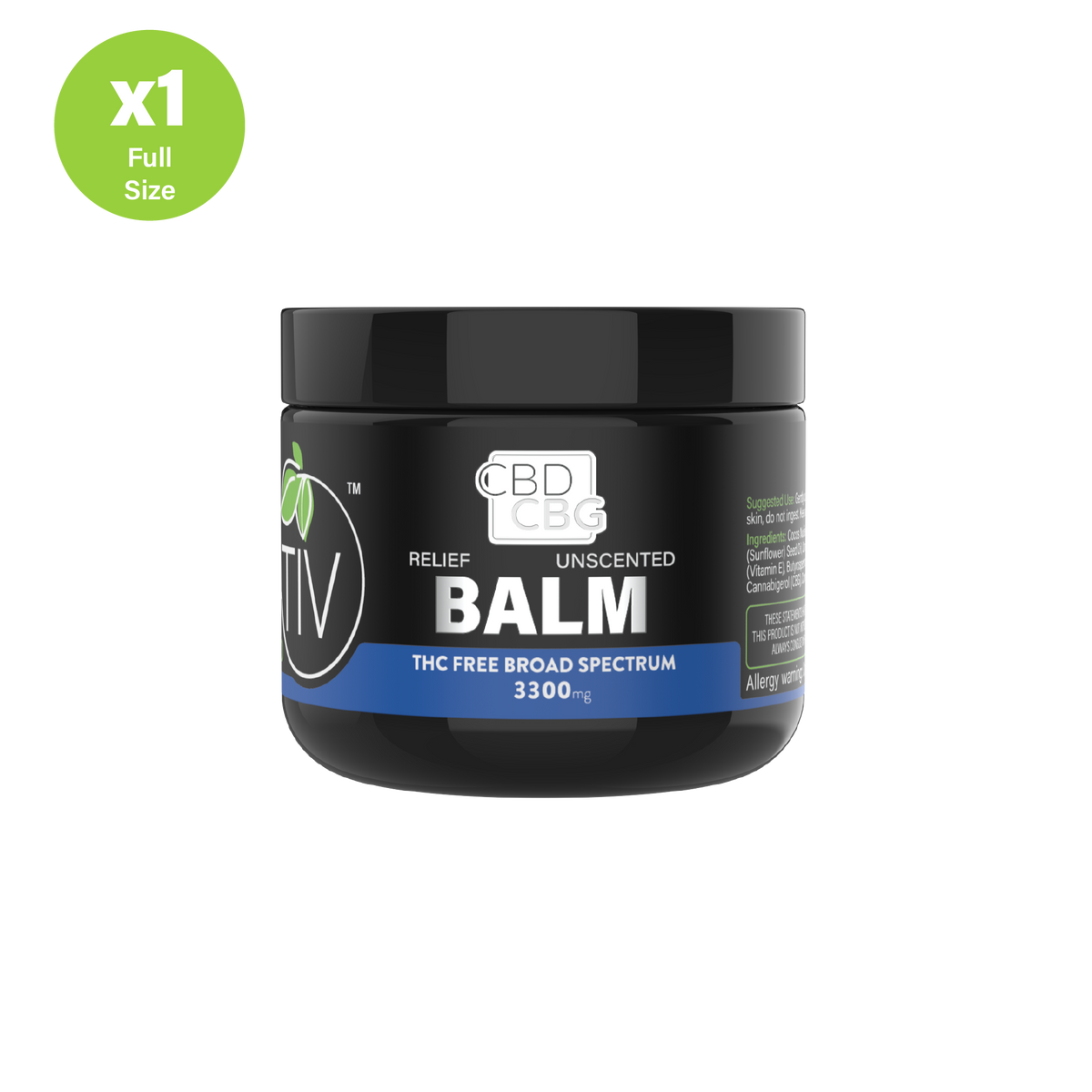 Broad Spectrum (THC-Free) CBD + CBG Balm 3300mg