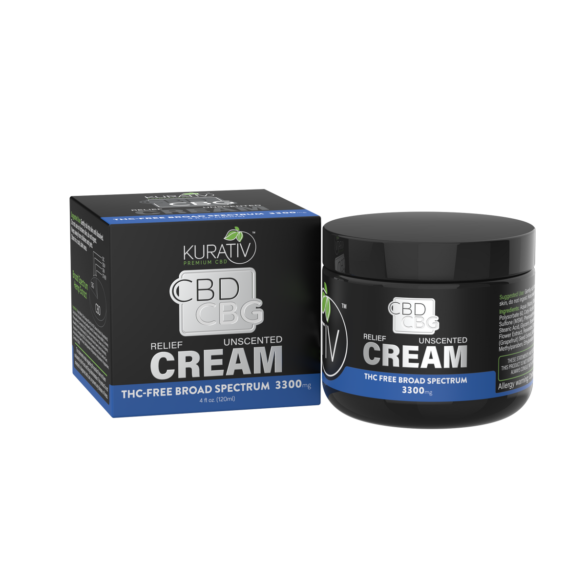 Broad Spectrum (THC-Free) CBD + CBG Cream 3300mg
