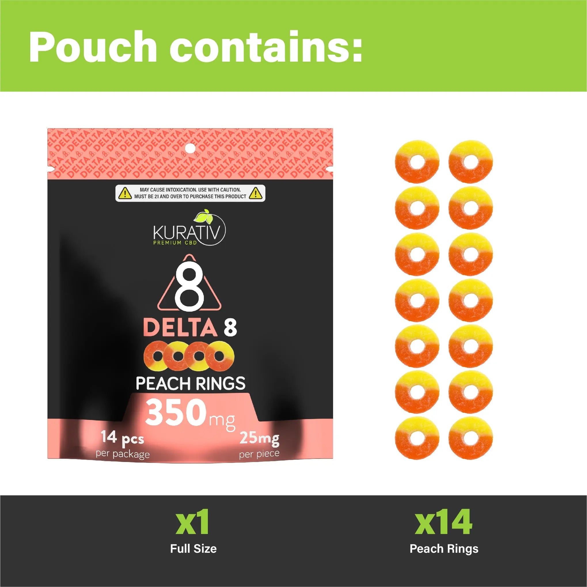 Delta 8 Gummies 350mg - Available in Multiple Flavors Kurativ Premium CBD