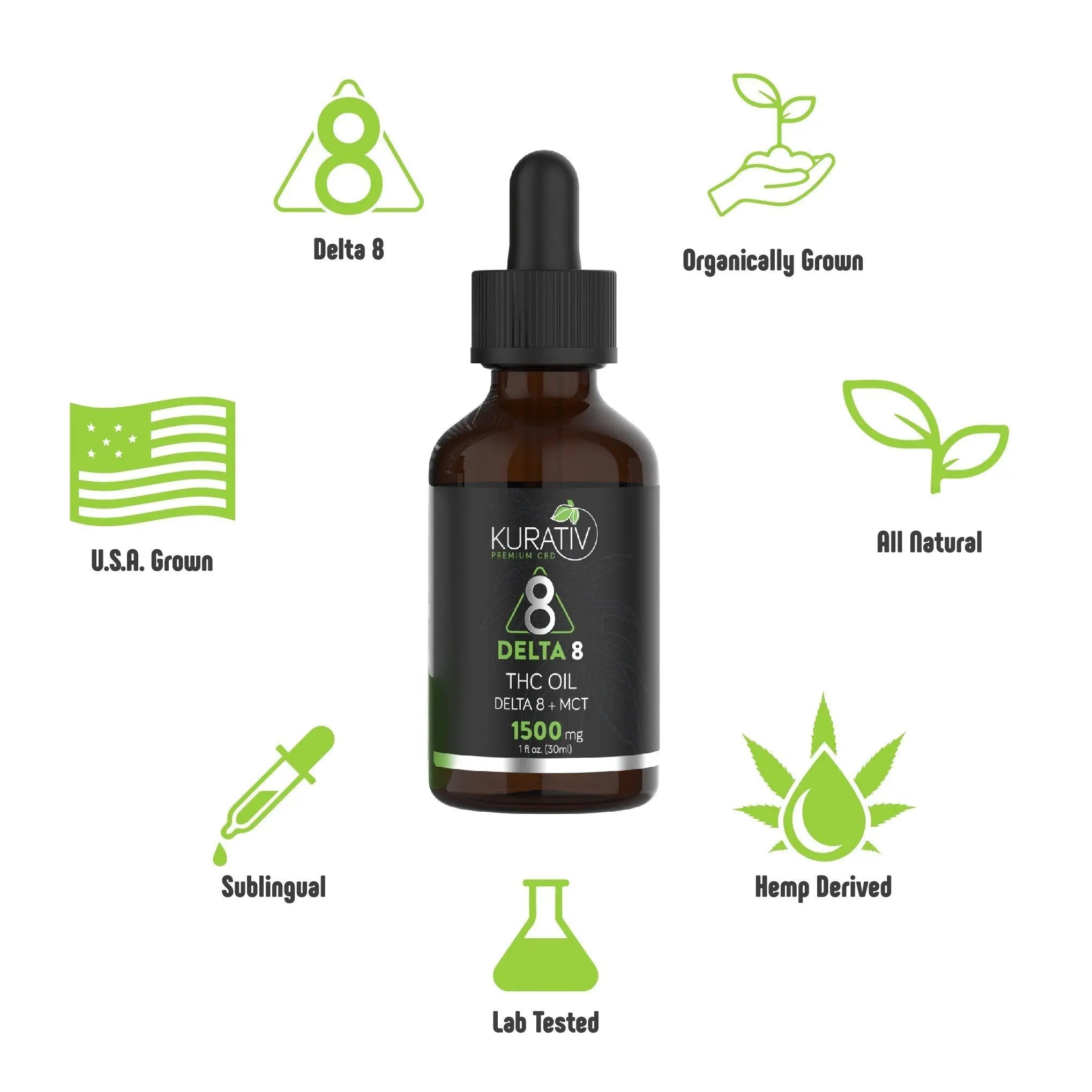Kurativ Premium Delta 8 Oil 1500mg