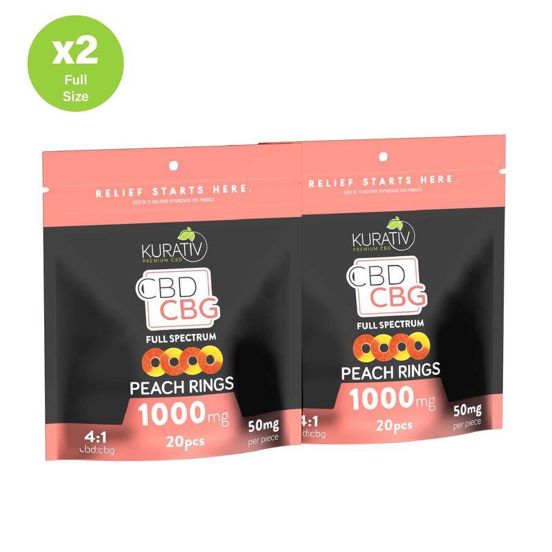 Full Spectrum CBG Gummies 1000mg - Available in Multiple Flavors Kurativ Premium CBD