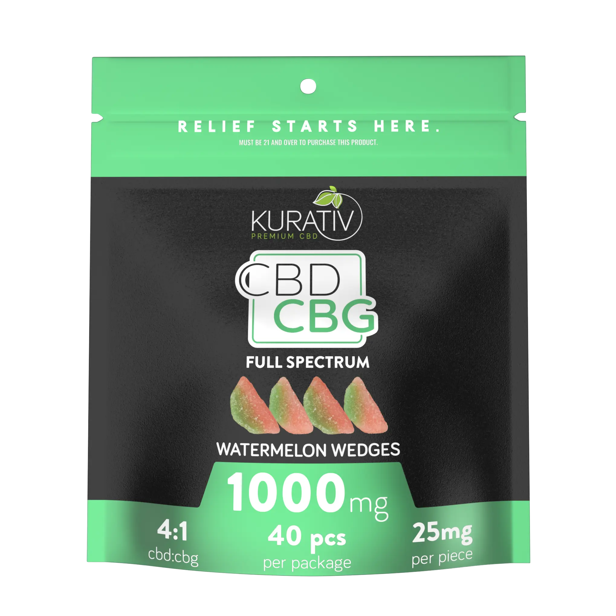 Kurativ Premium Full Spectrum CBG Gummies 1000mg