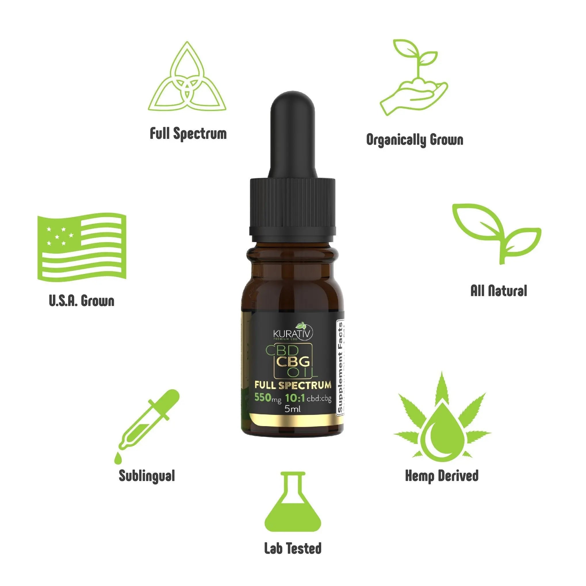 Kurativ Premium Full Spectrum CBG Oil 550mg