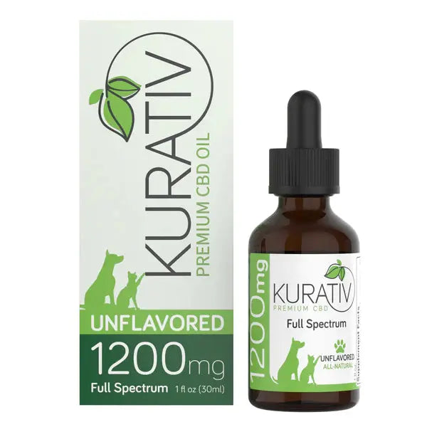 Kurativ Premium 1200mg Unflavored Pet CBD Oil