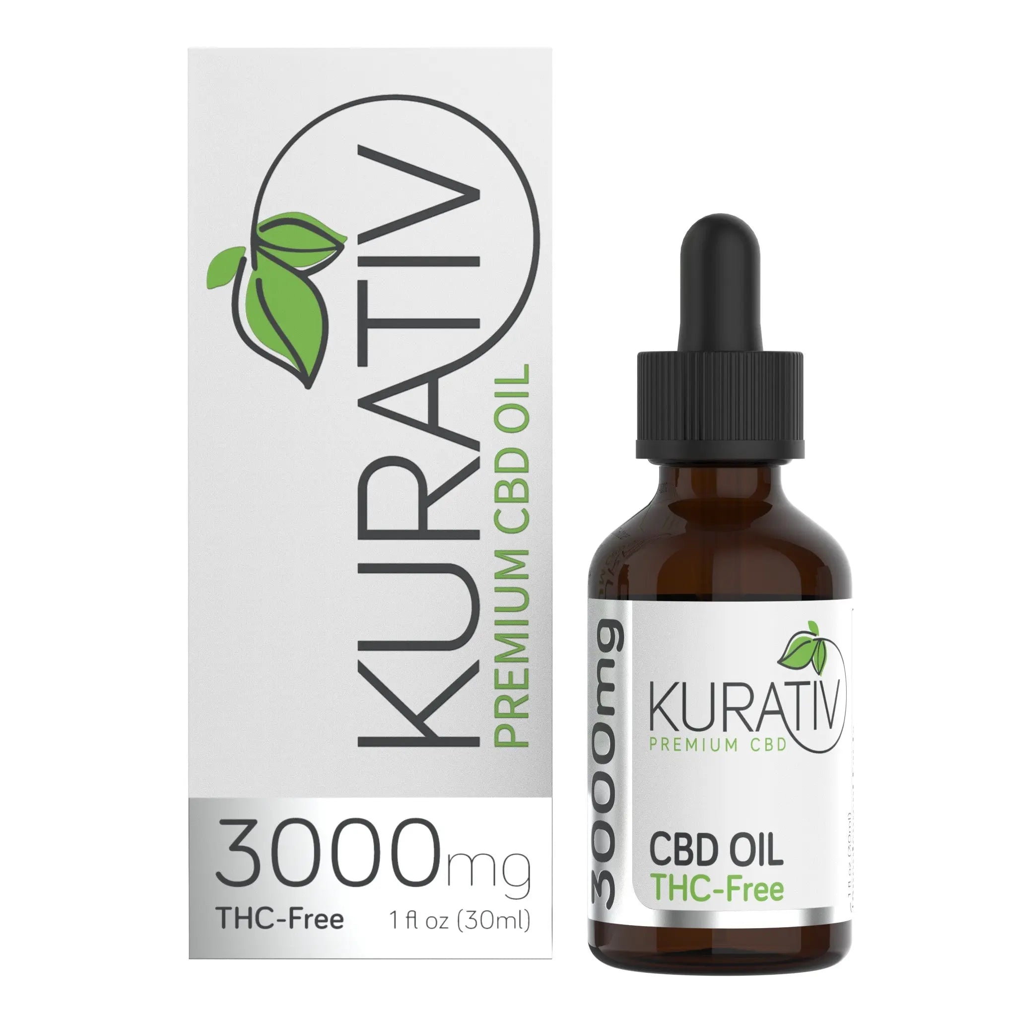 THC-Free CBD Oil 3000mg *New Kurativ Premium CBD