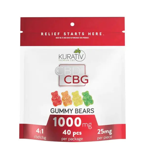 Kurativ Premium THC-Free CBG Gummies 1000mg