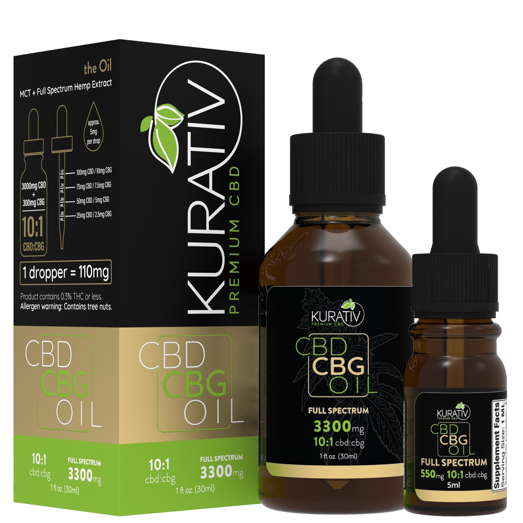 Kurativ Premium CBD CBD:CBG Full Spectrum Oils, Gummies and Topicals - Kurativ CBD 