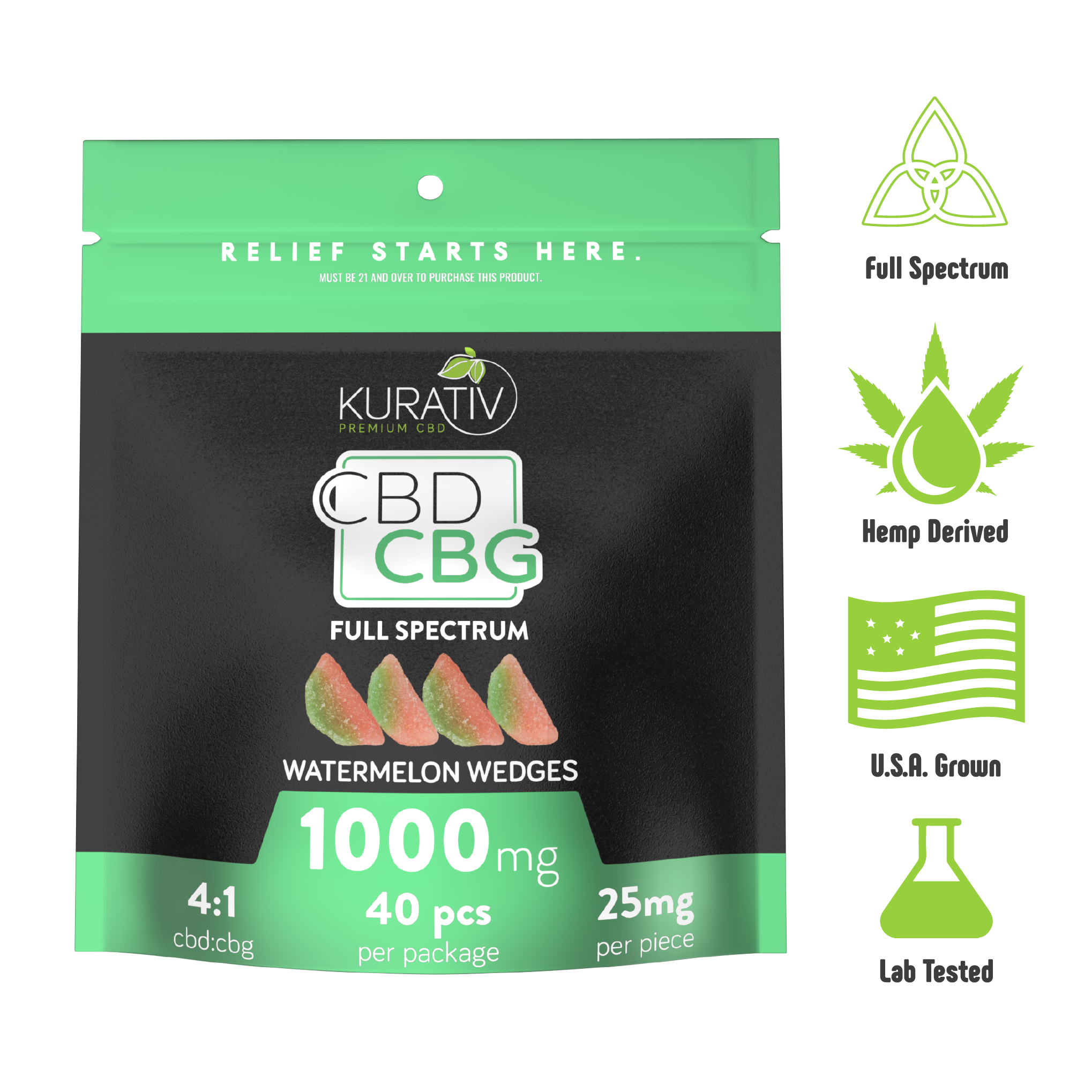 Full Spectrum CBG Gummies 1000mg - Available in Multiple Flavors