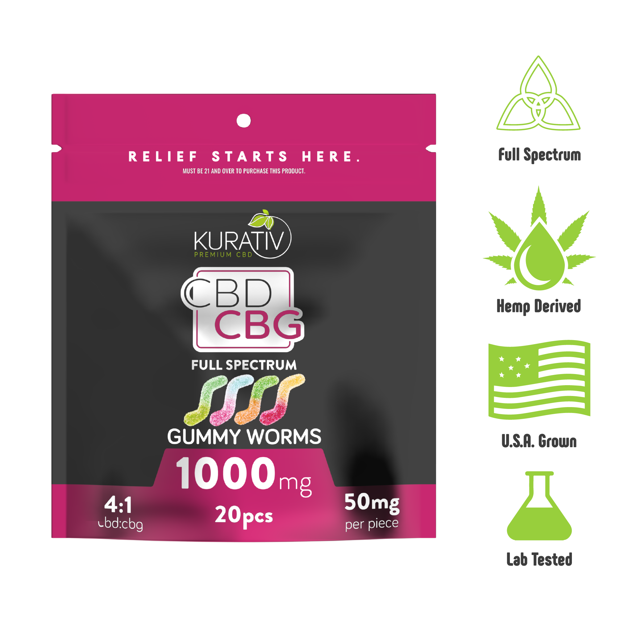 Full Spectrum CBG Gummies 1000mg - Available in Multiple Flavors
