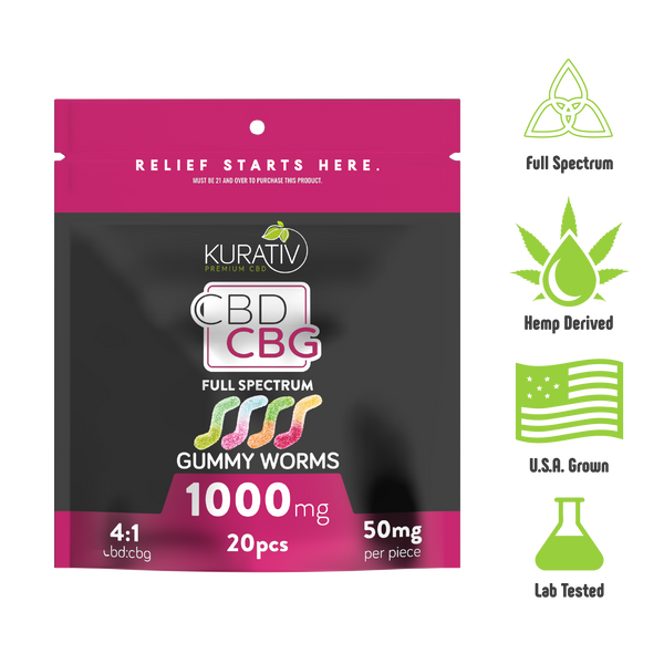 Full Spectrum CBG Gummy Bears 1000mg $64.99 - Kurativ Premium CBD
