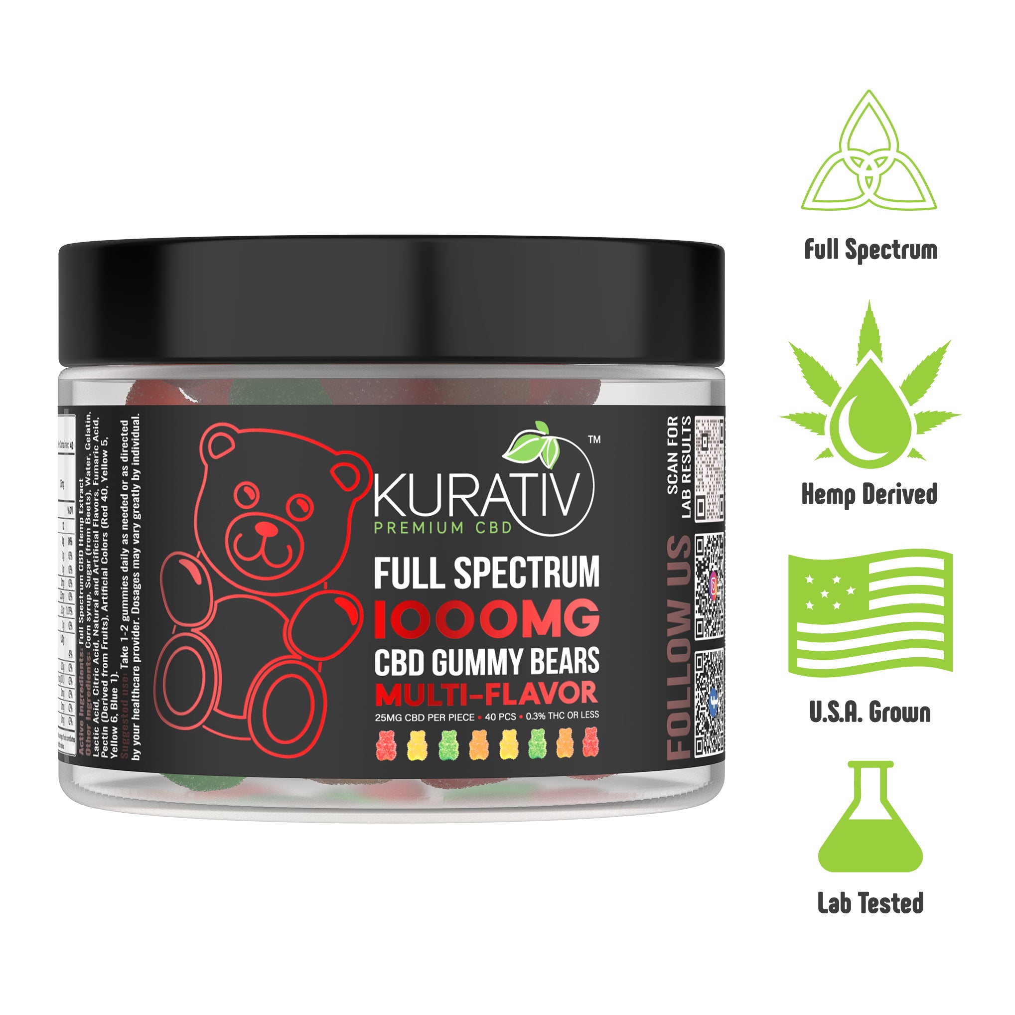 Full Spectrum CBD Gummy Bears 1000mg
