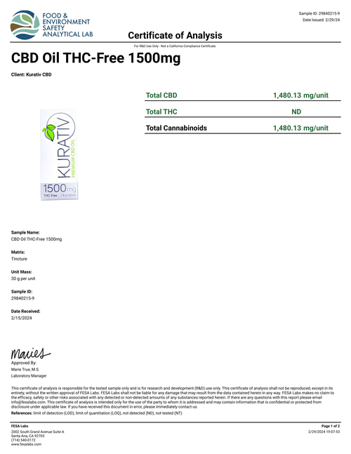THC-Free CBD Oil 1500mg