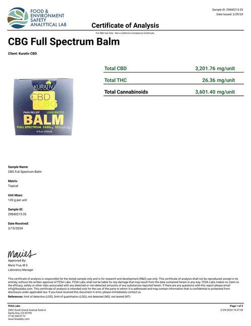 Full Spectrum 3300mg CBG Balm