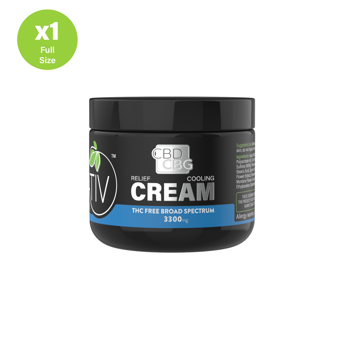 Broad Spectrum (THC-Free) CBD + CBG Cream 3300mg