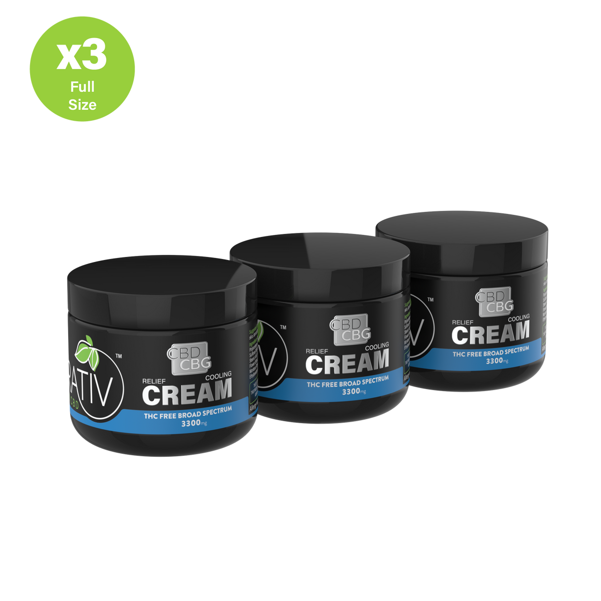 Broad Spectrum (THC-Free) CBD + CBG Cream 3300mg