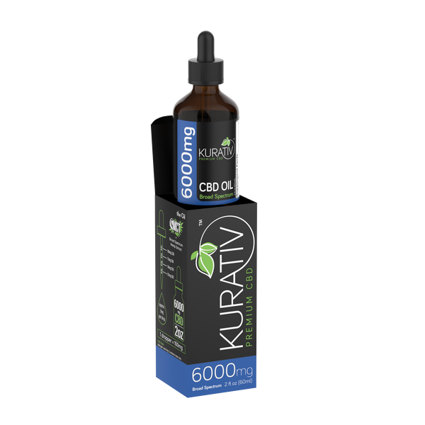 Broad Spectrum CBD Oil 6000mg - THC-Free High Strength | Kurativ