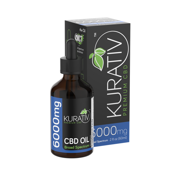 Broad Spectrum CBD Oil 6000mg - THC-Free High Strength | Kurativ