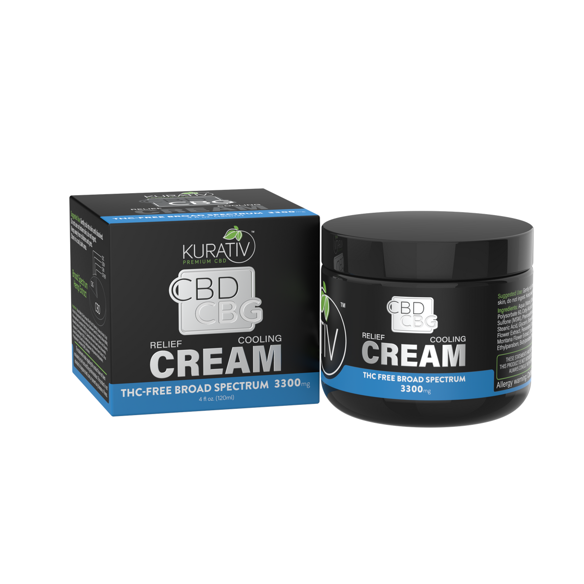 Broad Spectrum (THC-Free) CBD + CBG Cream 3300mg