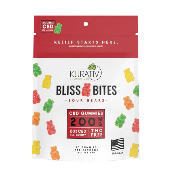 Kurativ Premium CBD Gummies 200mg Bliss Bites