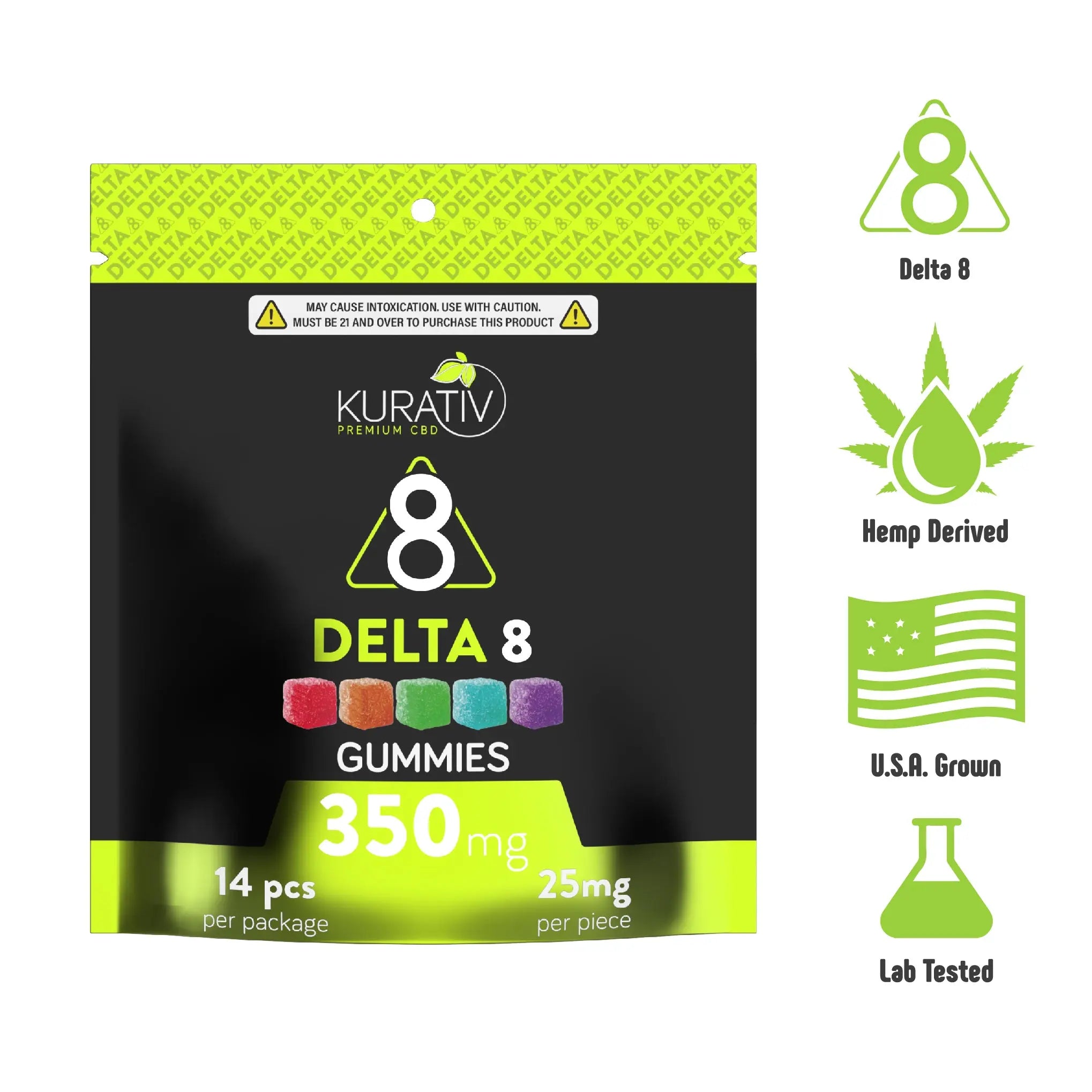 Delta 8 Gummies 350mg - Available in Multiple Flavors Kurativ Premium CBD