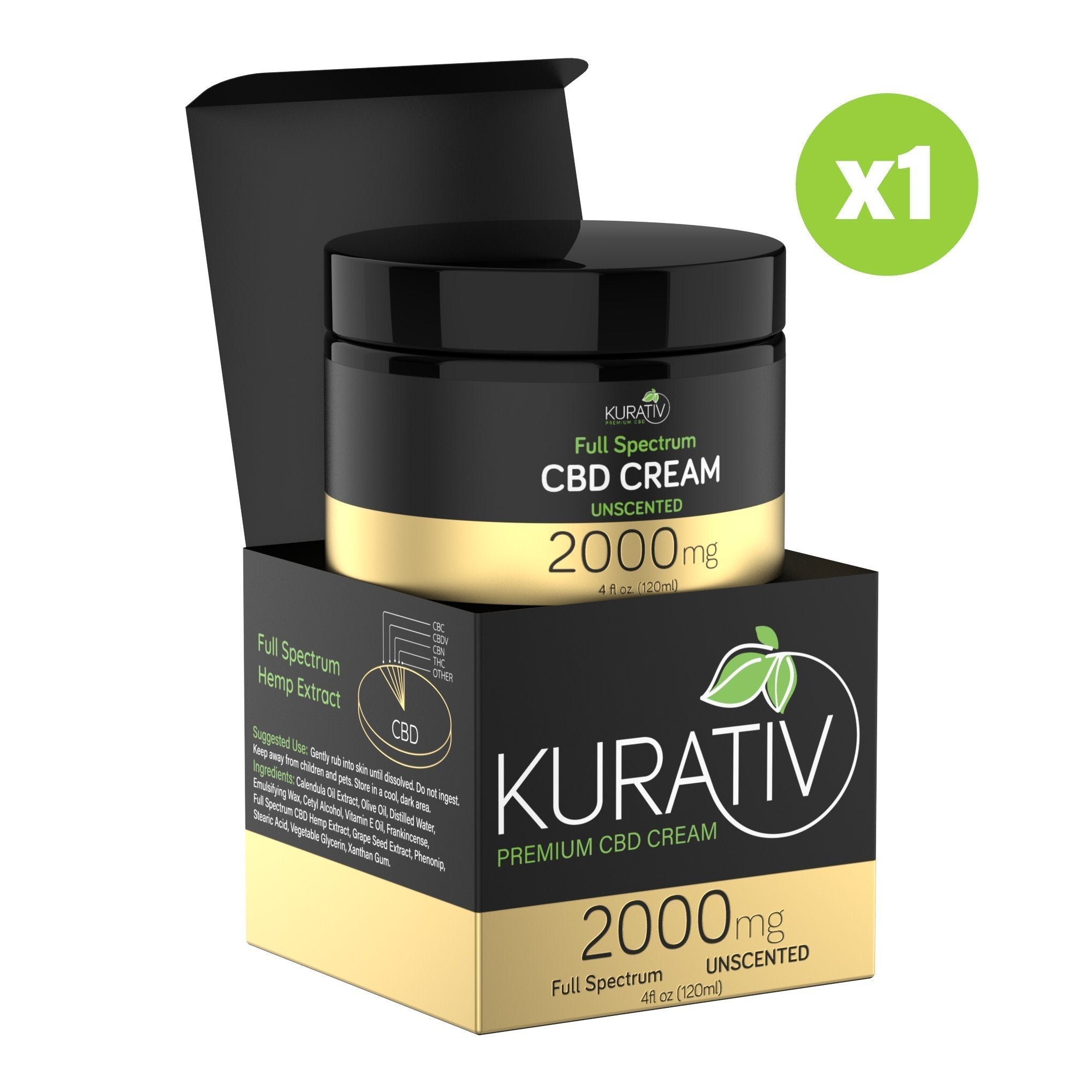 Full Spectrum CBD Cream 2000mg $59.99 - Kurativ Premium CBD – Kurativ ...