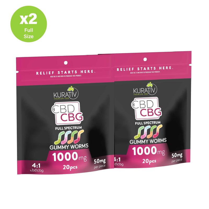 Full Spectrum CBG Gummies 1000mg - Available in Multiple Flavors Kurativ Premium CBD