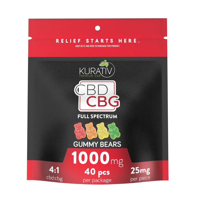 Kurativ Premium Full Spectrum CBG Gummies 1000mg 