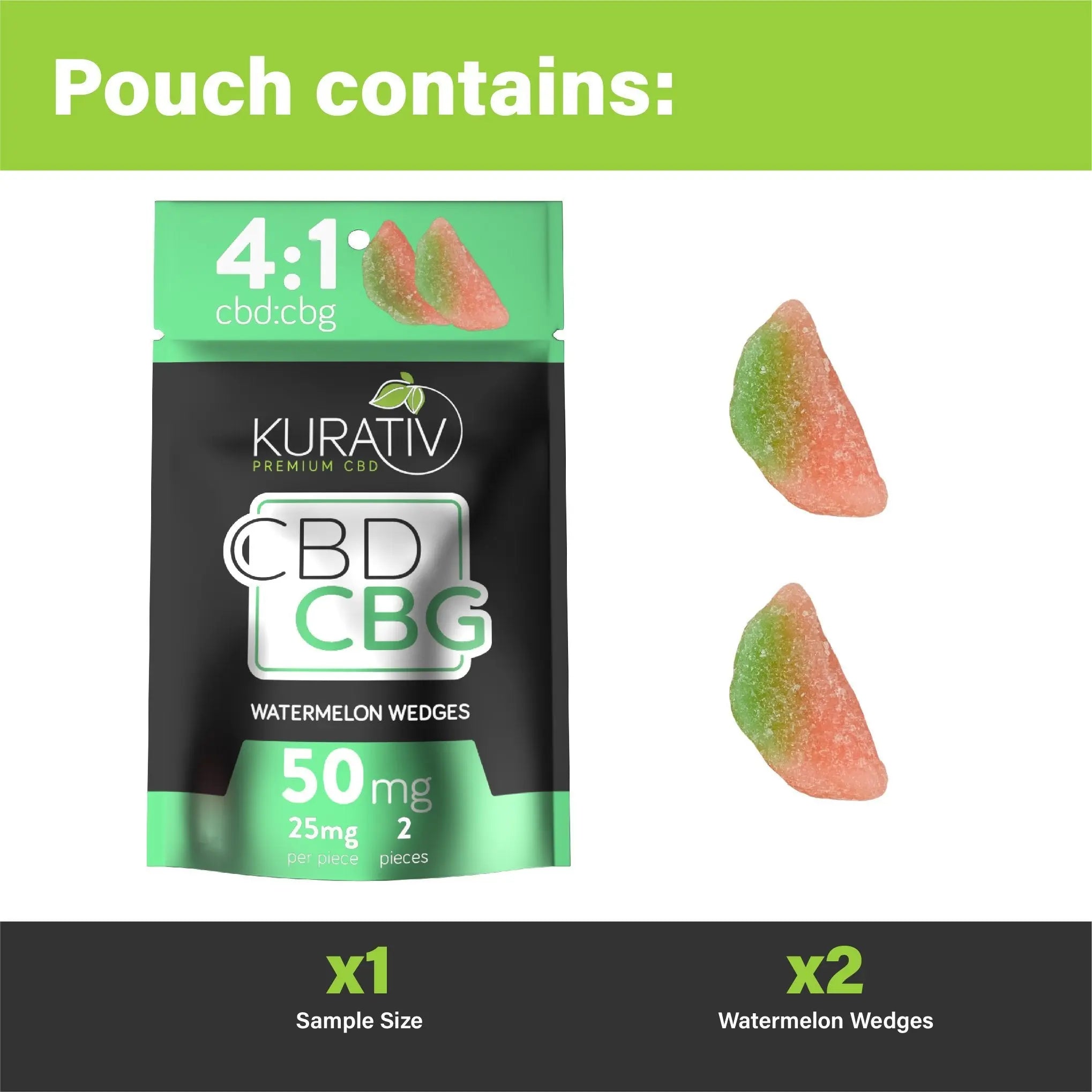 Full Spectrum CBG Watermelon Wedges 50mg (2-pack) $5.99 - Kurativ ...