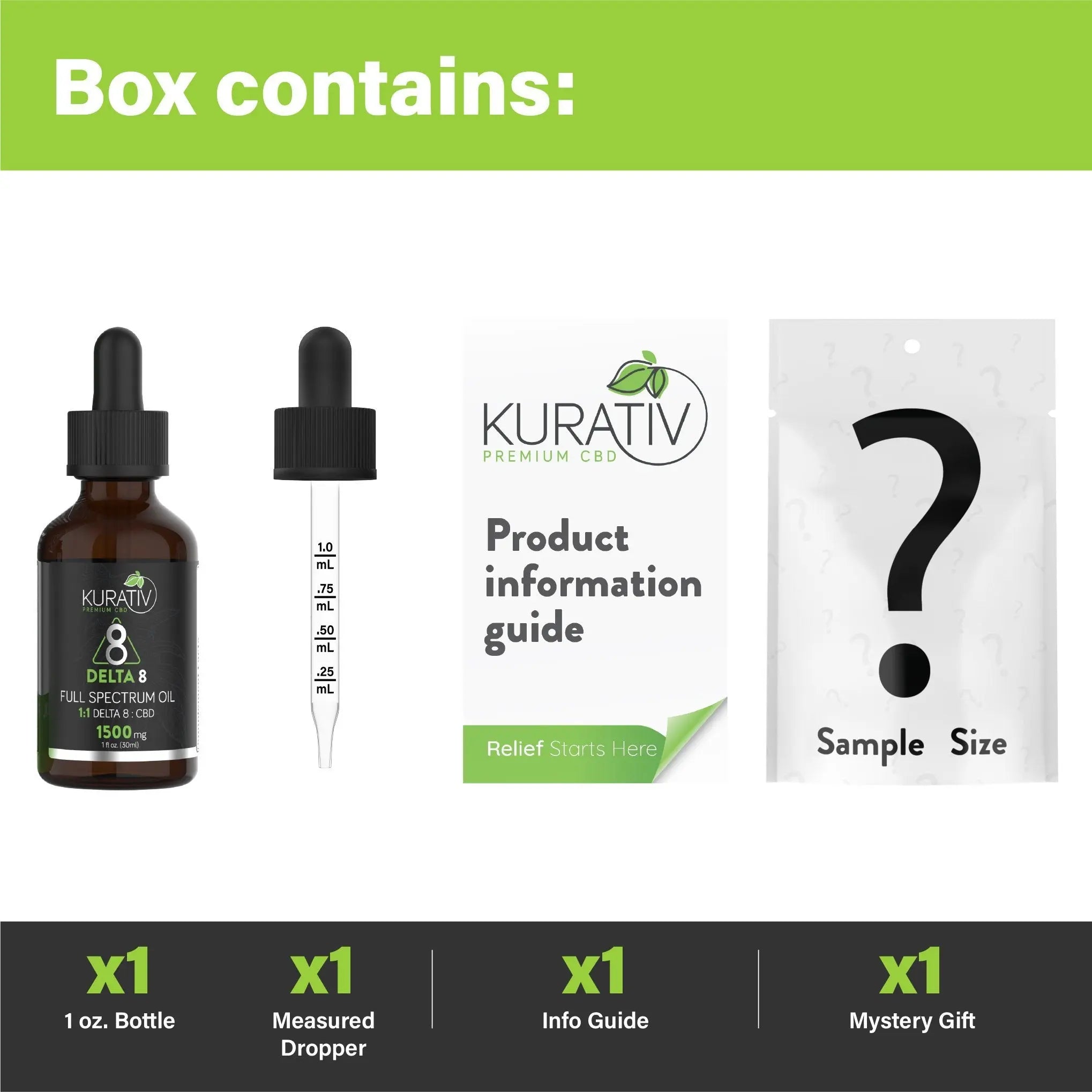 Kurativ Premium Full Spectrum Delta 8 / CBD Oil 1500mg