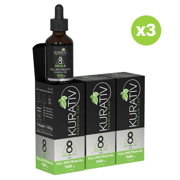 Kurativ Premium Full Spectrum Delta 8 / CBD Oil 1500mg