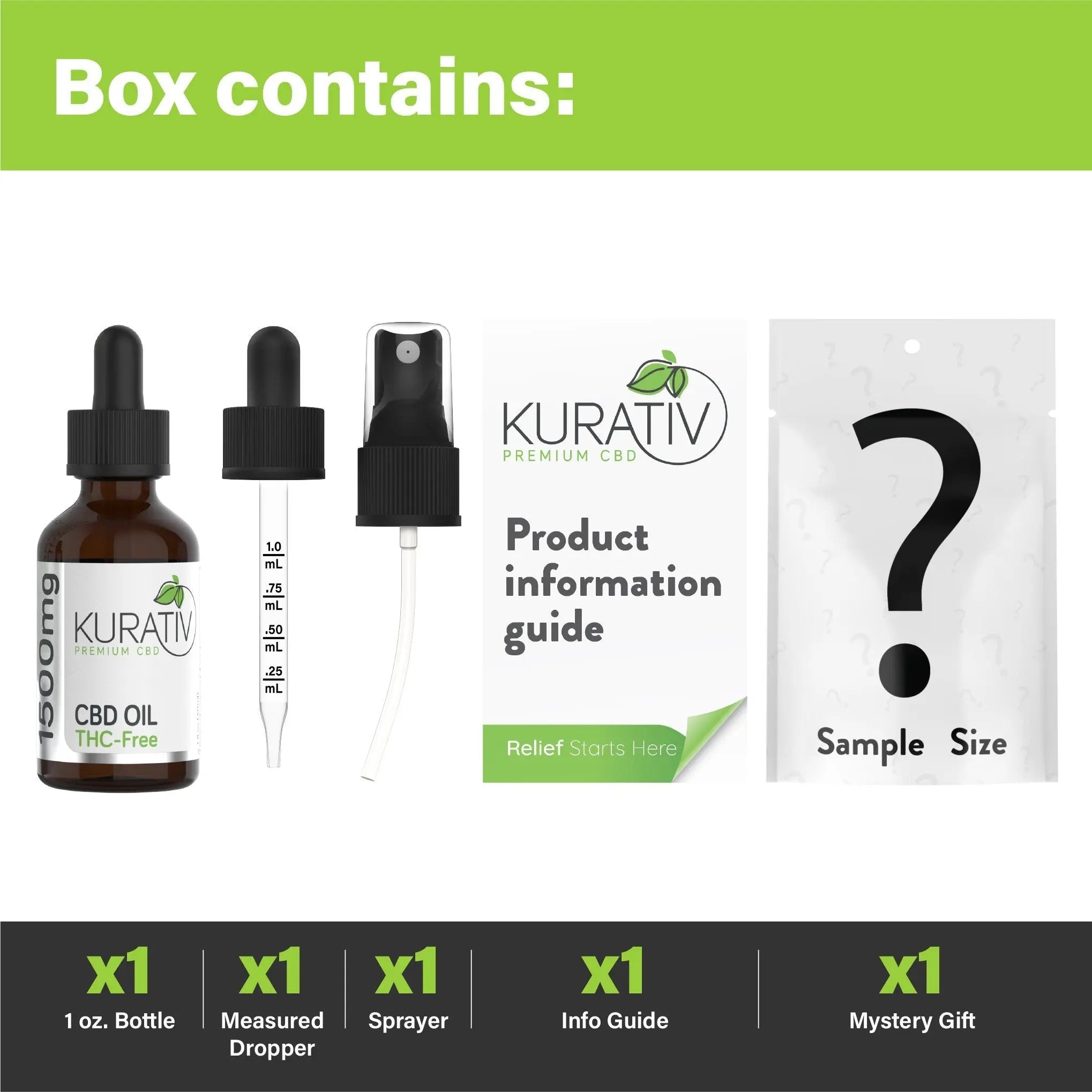 Kurativ Premium THC-Free CBD Oil 1500mg