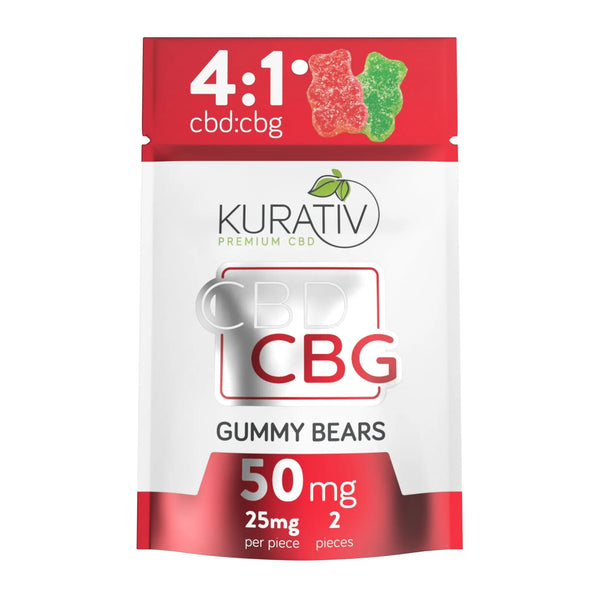 THC-Free CBG Gummy Bears 50mg (2-pack) $5.99 - Kurativ Premium CBD