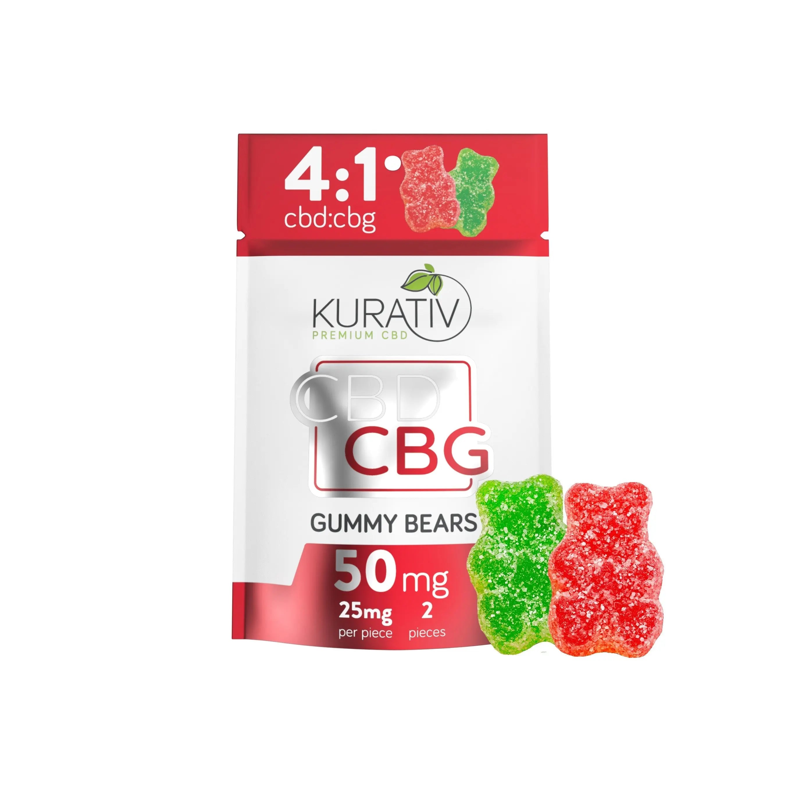 Kurativ Premium THC-Free CBG Gummies 50mg (2-pack)